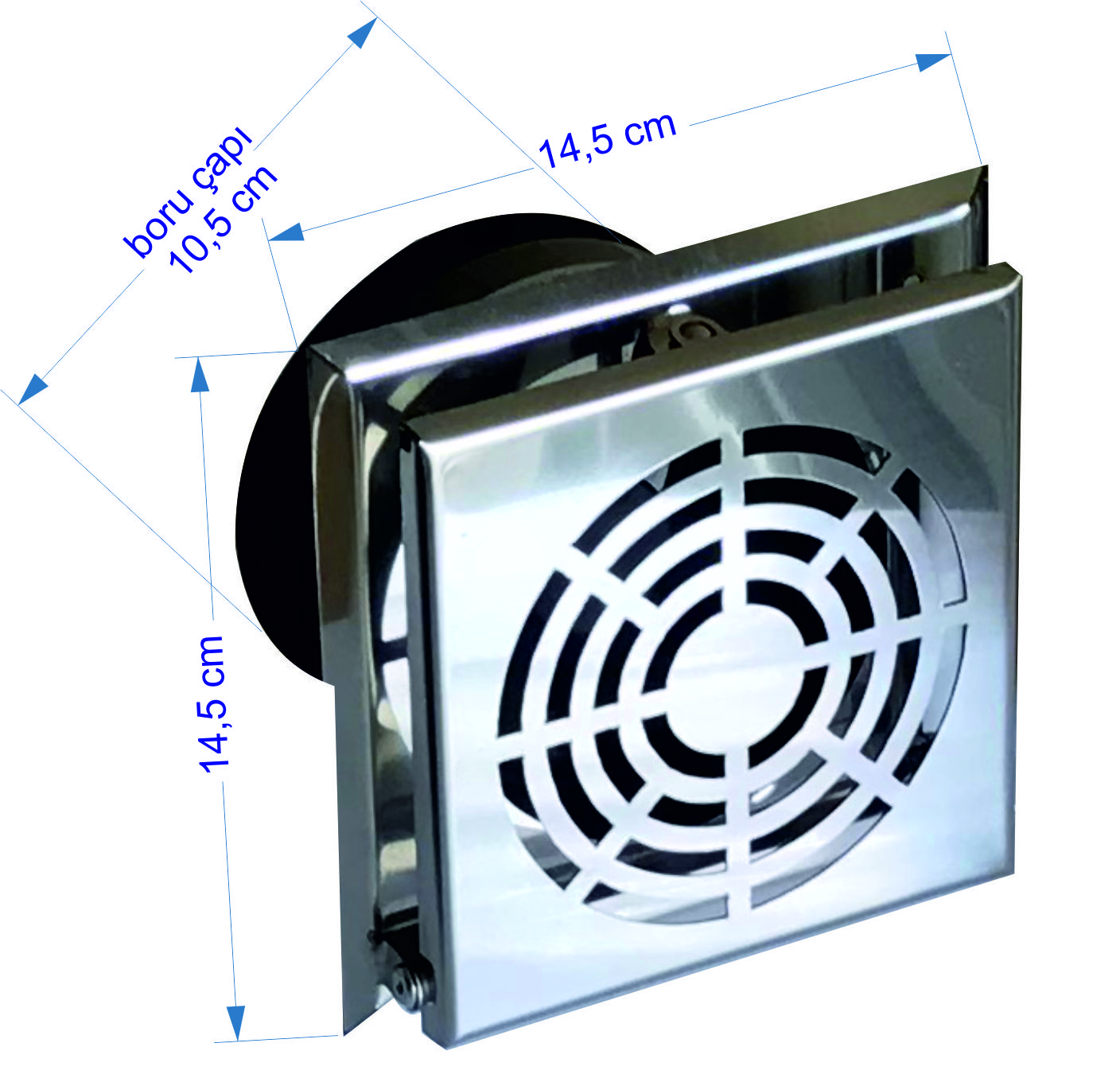 Sakoya Aspiratör Sessiz Banyo Wc 100 lük Baca ve Tavan Tipi 100 M3/h Geri Tepme Klapeli Daire Delikli